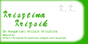 krisztina krizsik business card